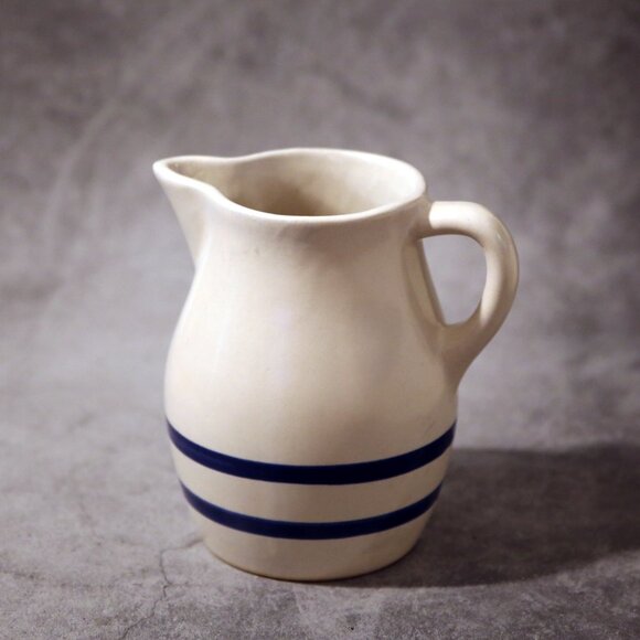 Vintage Robinson Ransbottom Pottery Pitcher Blue and White - Picture 10 of 13